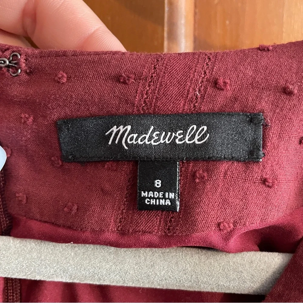 Madewell Red A-Line V-Neck Midi Dress - Picture 3 of 4